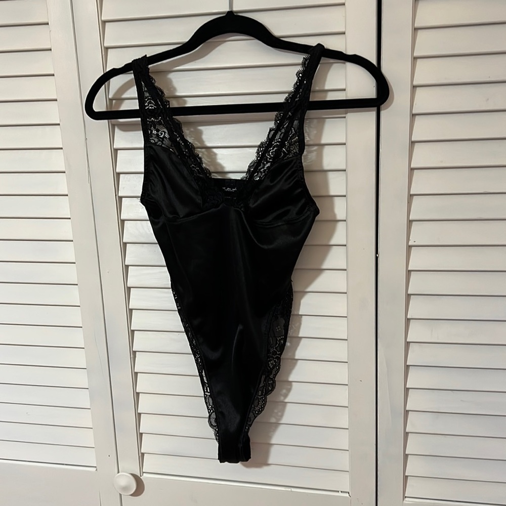 Black Lingerie-Style Bodysuit